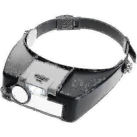Lampe frontale de bijoutier réglable avec grossissement, loupes éclairées, loupe avec deux LED (1/5)