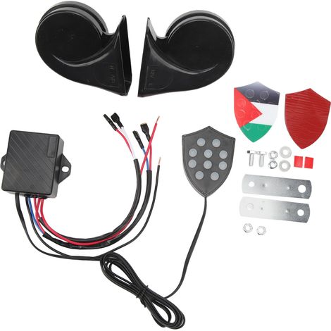 Elektronisches 12V 150dB-Horn mit Fernbedienung, kompatibel mit Pkw, Limousinen, Lkw und SUVs. (1/5)