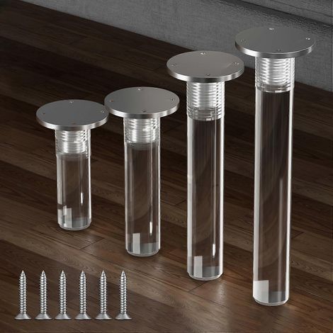 Pieds de meubles en acrylique transparent de 12 cm, adaptés aux canapés, armoires et tables. (1/5)