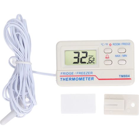 Thermomètre numérique pour réfrigérateur et congélateur, capteur interne -10°C à 50°C et externe -50°C à 70°C, dos magnétique avec alarme intégrée (1/5)