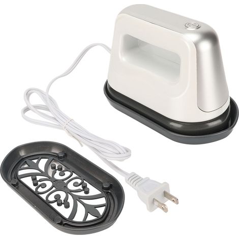 Presse à chaud manuelle argentée, fer à repasser portable pour T-shirts, chaussures, casquettes – 110V, prise US. (1/5)