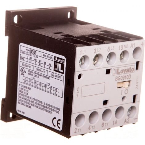 Contacteur de puissance triphasé 9 A 4 kW à 400 V CA, bobine 24 V CC, 1 NO 0R 11BG0910D024