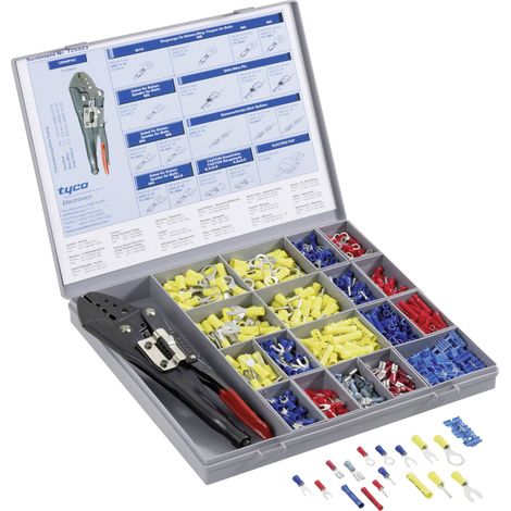 TE Connectivity 725923 Assortiment de cosses à sertir 0.205 mm² 2.50 mm² rouge, bleu, jaune 691 pc(s) (1/3)