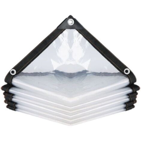 FENOPLASTICABâche transparente imperméable et perforée - housse pour mobilier de jardin - usage extérieur - protège de la pluie, isolation thermique pour les plantes, tissu pour meubles - 200 x 200 cm (1/4)