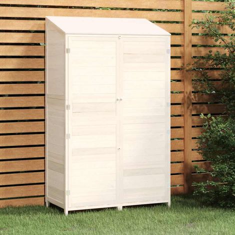 Abri de jardin Cabane de jardin - Blanc 102x52x174,5 cm Bois de sapin solide BV292815 - BonneVie (1/5)