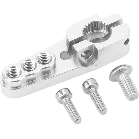 Bras de direction en alliage d'aluminium pour servo 25T, réglable 3 trous, pièces de rechange voiture RC 1/10, argent, kit de 2 bras de servo robustes. (1/5)