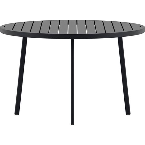 Table de Jardin Ronde "Giardini" 120cm Noir (1/3)