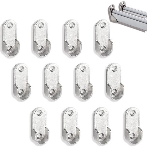 Filiyano-Lot de 12 supports d'extrémité pour tringle à vêtements, avec vis, pour armoire, 16 mm (1/5)