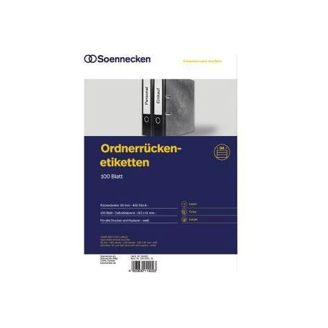 Soennecken Ordneretikett 66309 breit/kurz sk weiß 400 St./Pack. (1/4)