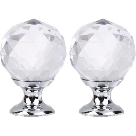 Lot de 10 poignées porte cuisine style boule cristal, résistantes (1/5)