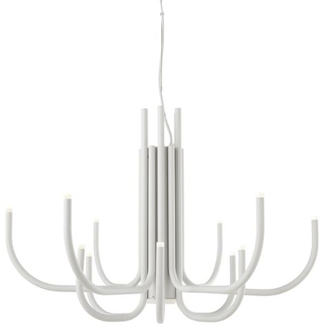Lampada a sospensione NOUVEAU D78 cm a 12 luci LED in metallo verniciato BIANCO (1/3)