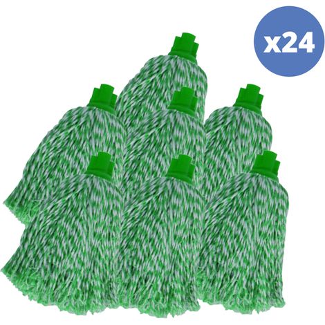 Paños de repuesto para fregona de microfibra verde, paquete de 24 MSV