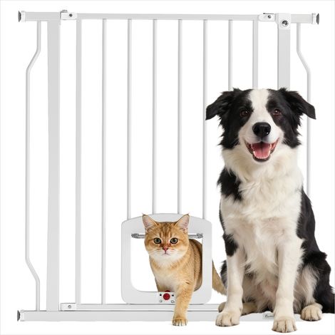 Chatière Barrière pour chien extensible 75-85 cm avec trappe chat (1/5)