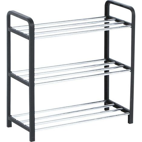 3-stöckiges Schuhregal – Robustes Metall und elegantes Design – Einfach zu montierendes Schuhaufbewahrungssystem – 42 x 20 x 46 cm (1/5)