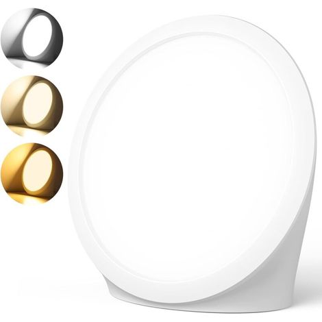 Lampe de Luminothérapie, 10000 Lux Photothérapie Lampe de du Jour avec 3 Couleurs de Lumière, 6 Minuteurs, 5 Intensités Lumineuses Réglable, Lampe Solaire Sans UV Fonction Pour Bureau Maison (1/4)