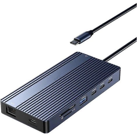 14-in-1 USB-C Dockingstation: 2 HD-Anschlüsse, 1 USB-C/DP-Anschluss, 4K/60Hz-Videoausgang, 10 Gbit/s Stromversorgung (PD100W), 85 W Eingangsleistung, 1000 Mbit/s Ethernet für Laptops (1/5)