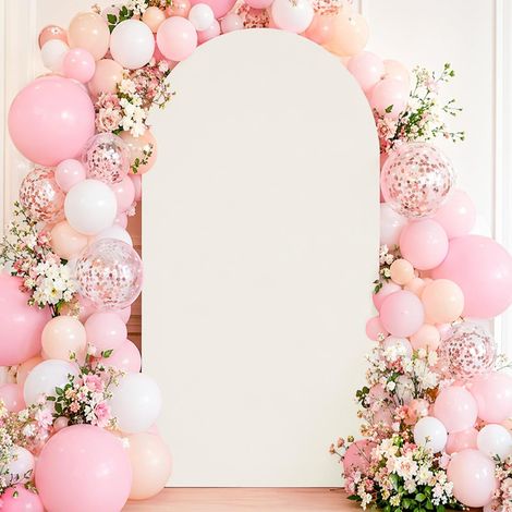 Arche Mariage Toile de Fond, Housse Arche Mariage Anniversaire  Double Face Couverture pour Arche Ronde pour Mariages Fête Cérémonie Banquet Décoration (1/5)