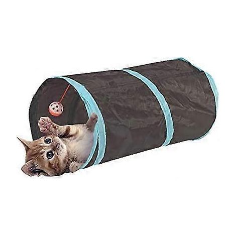 Labyrinthe interactif pliable et léger à 5 tunnels avec frisottis, clochette et boule à ressort pour chat et petit lapin (1/5)