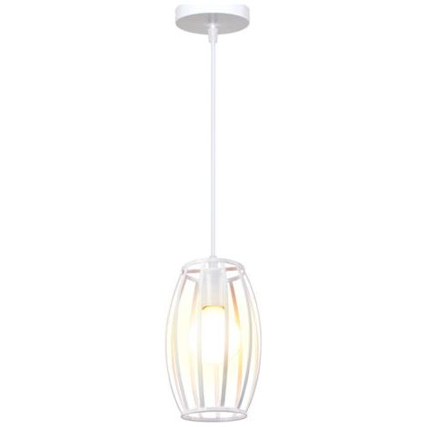 royaluxe- Suspension Luminaire D'Intérieur Rétro Lustre Vintage Plafonnier En Métal Pour Chambre À Coucher, Salon, Salle À Manger, Cuisine Blanc