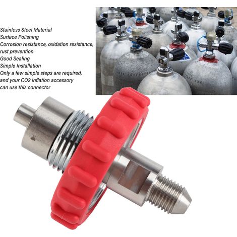 Ortviai Adaptateur CO2 pour bouteille gonflable – Raccord acier inoxydable G5/8 vers 7/16-20 (1/4)