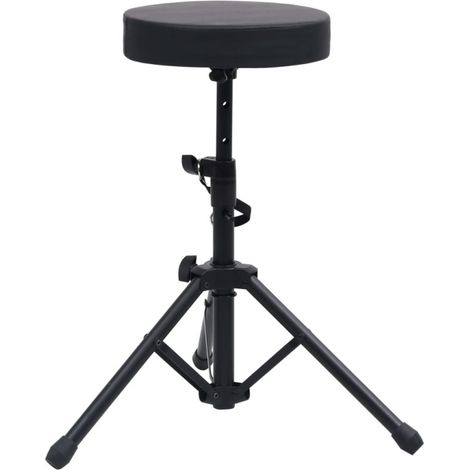 Taburete de batería ajustable redondo negro vidaXL, color negro. (1/5)