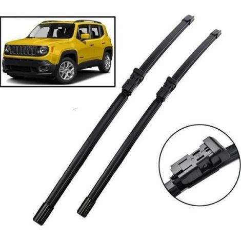 Balai Essuie-Glace Avant - Pour Jeep Renegade BU 2014 à 2019 - Lot de 2 - 60 cm + 50 cm (1/5)