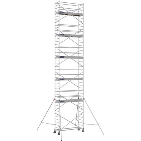 DUARIB - Échafaudage roulant aluminium Docker – Version lisses – Largeur 85 cm – Hauteur max 11,90 m – Longueur 2,05 / 2,54 / 2,95 m - Hauteur de plateau 10,9 m - L 2,54 x l 0,85 m