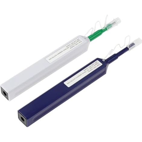 2 pcs stylos de nettoyage pour fibres optiques LC/MU/SC/FC/ST/E2000, 1,25 mm + 2,5 mm, nettoyeur à un clic pour connecteurs mâles et femelles, outils de nettoyage optique pour réseaux, centres de donn