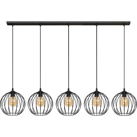 Helam MERCURE Plafonnier Barre Droite Noir 133cm