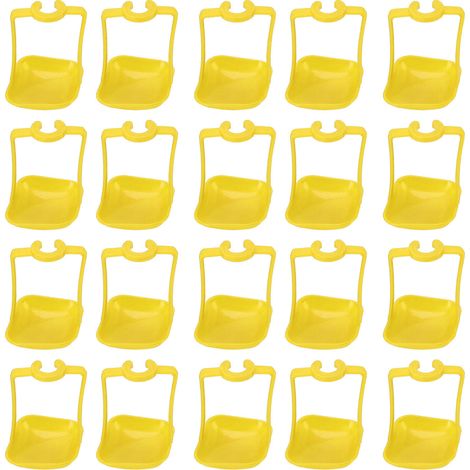 Lot de 20 abreuvoirs automatiques pour poules – Coupelles suspendues – Couleur jaune (1/5)