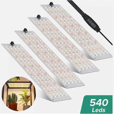 Lampe de culture LED 540 à spectre complet pour intérieur, 4 panneaux, intensité réglable, minuterie - xindaren-AquaForge (1/5)