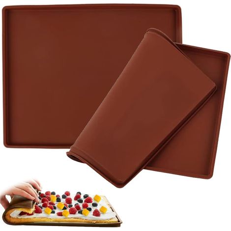 Praktisch zum Backen: Silikon Backmatte 30x40cm mit Rand & Schaber geeignet für Dörrautomaten (1/5)