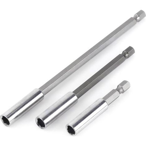 piezas de 1/4" 60/100/150 mm Taladro eléctrico Destornillador Soporte de broca hexagonal Barra de extensión Soporte magnético de broca Herramienta de vástago (1/5)