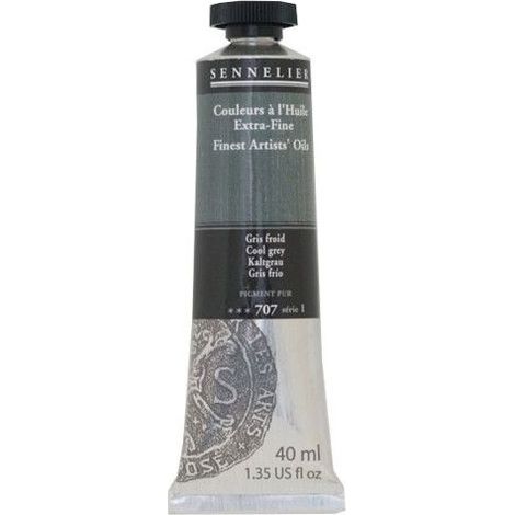 Couleurs à l'huile - Sennelier - Cool Gris - 40ml - Pigments naturels - Finition satinée (1/2)