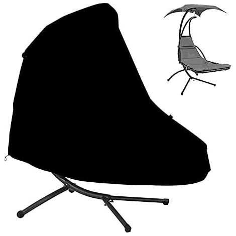Housse de protection noire et imperméable pour hamac en acier courbé, 185 cm