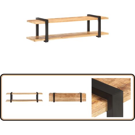 Meuble TV 160x40x40 cm Bois massif de manguier brut - Meubles Tv - Meuble Tv Industriel - Meuble Tv Bois - Rangement Media - Support Tv (1/5)