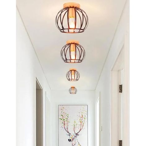 4pcs Plafonnier Industrielle Vintage en Métal Style Edison pour Salon Chambre (1/4)