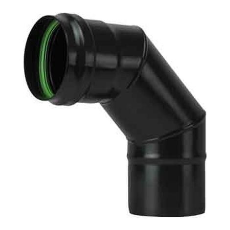 GOMITO A 90° PER STUFE A PELLET 'LIGHT' Ø 80 mm