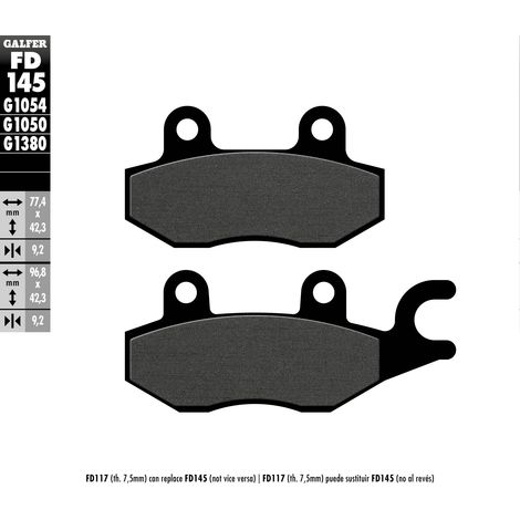 Plaquettes de frein Galfer KH197 pour scooter semi-métalliques