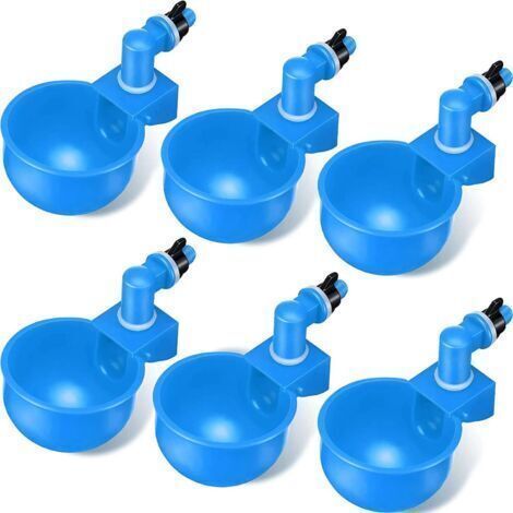 6pcs Automatic Chicken Waterer Automatic Chicken Waterer Poultry Waterer Blue Plastic Waterer Poultry Waterer Tool for Chicken, Duck, Poultry, Birds (1/5)