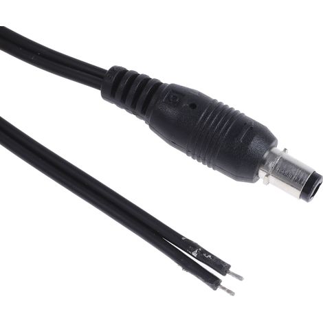 Fiche d'alimentation CC, 2.0A, Ø 2.5mm, Montage sur câble, 16,0 V, 2.0m ( Prix pour 1 )