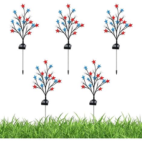 Lampes Solaires Jardin Décoration Patriotique Crépuscule À L'Aube Balises Solaires Rouge Blanc Bleu Pour Le Jardin La Cour La Terrasse Les Propriétaires Et Les Paysagistes (1/5)