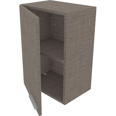 Libreria pensile moderna con anta e schienale - Montaggio rapido cabineo - Grigio fumo