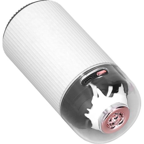 Kleiner Luftbefeuchter mit Nachtlicht, 300 ml, tragbarer Nebelzerstäuber, 2-in-1 Mini-USB-Luftbefeuchter für Auto und Büro, 5 V, Weiß (1/5)