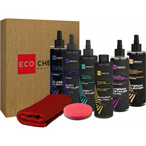 Kit cosmetici per la cura dell'auto 6x200ml + microfibra + applicatore