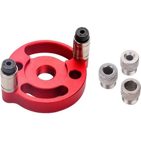Gabarit de perçage pour trous de poche en menuiserie 6/8/10 mm, auto-centreur, guide de perçage vertical pour tourillons de positionnement. (1/5)