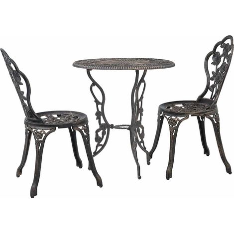 vidaXL Set da Bistrot 3 pz in Alluminio Pressofuso