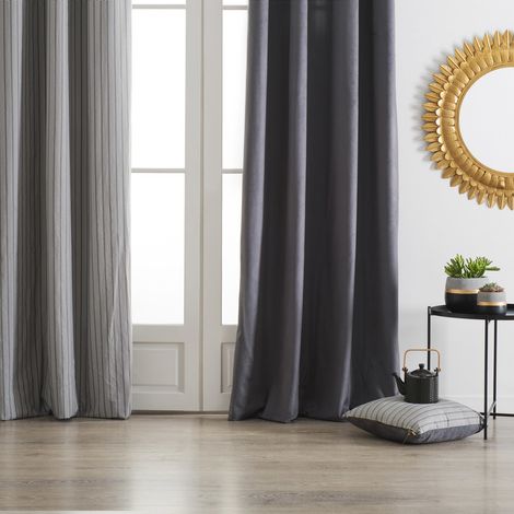 Fenstervorhang aus Baumwolle und Polyester, Vorhang mit Ösen, 140 x 260 cm, Atmosphera Créateur d'intérieur