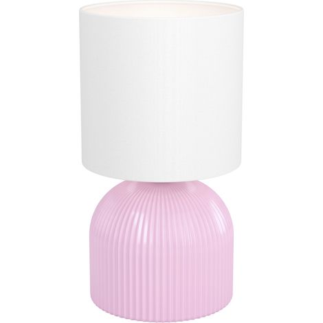 Eglo Tischleuchte Rocosso E14 Ø 14 x 26,3 cm pink/weiß Lampen (1/3)