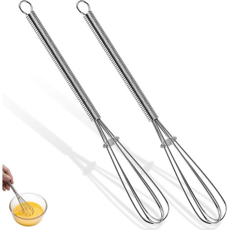 (2er-Set, 18 cm) Mini-Küchenbesen, Edelstahl, kleiner Schneebesen zum Backen und Kochen – ideal zum Teigrühren (1/5)